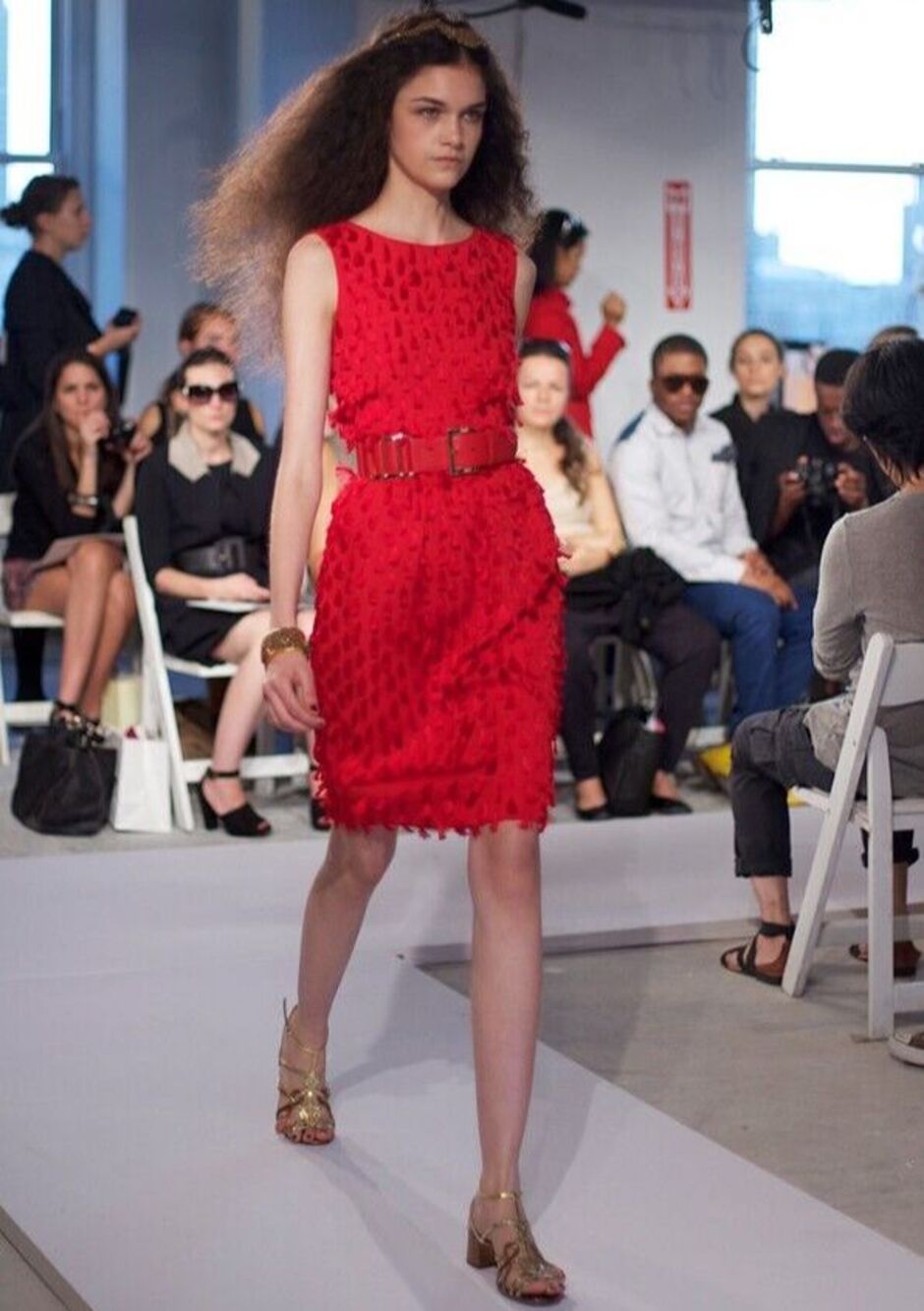 RUNWAY Oscar de la Renta Silk Knee-Length Dress Sz 4